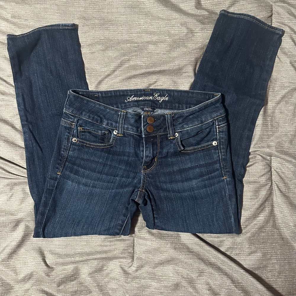 American Age Women's Dark Blue Skinny Jeans